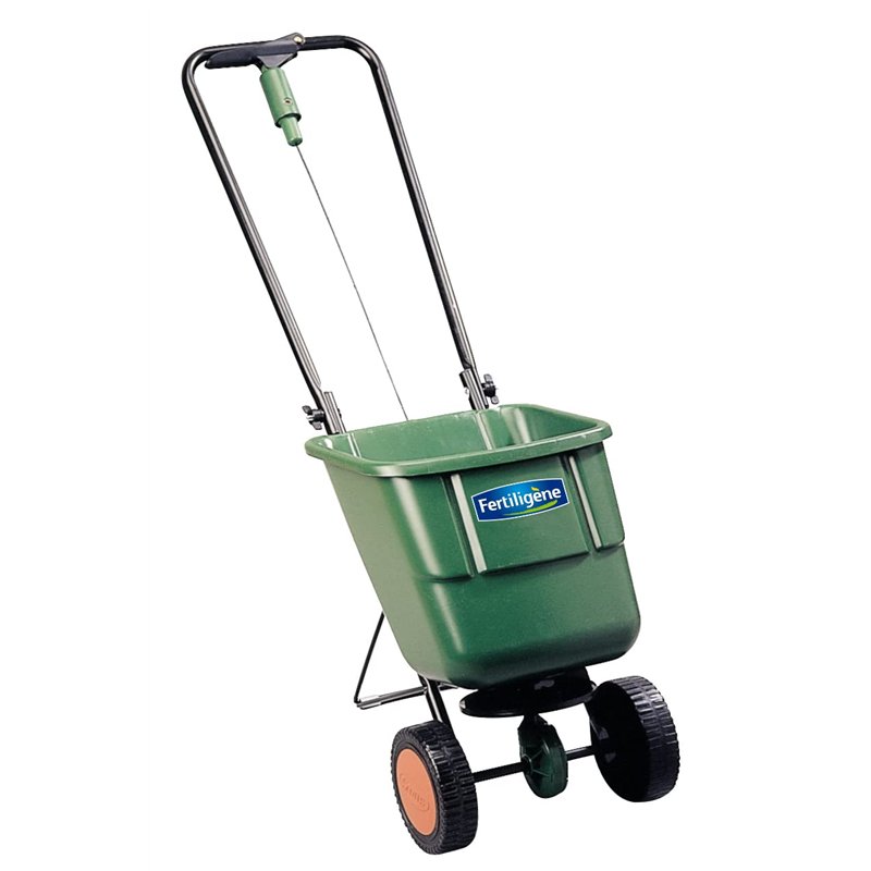 Fertiligène EASYN - Epandeur Rotatif Easy Green - Epandeur 3 en 1, Engrais, semences et sel de déneigement - Capacité réservoir