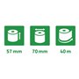 Exacompta - Réf. 40592E - Lot de 10 bobines pour machine à calculer et caisse - largeur 57 mm x diamètre 70 mm - mandrin 12 mm -