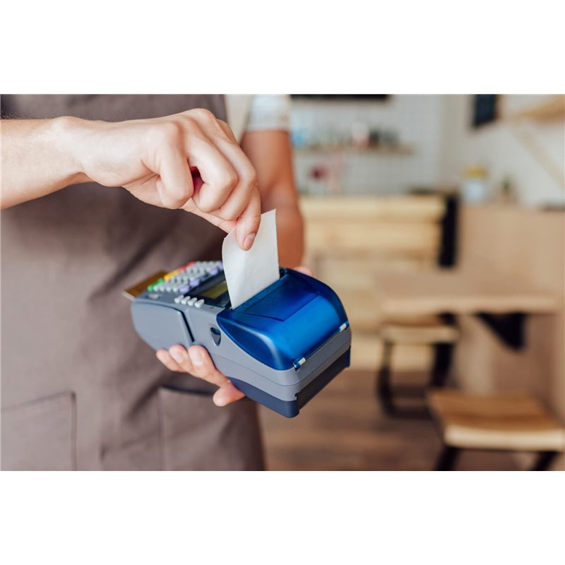 Image secondaire de Exacompta - Réf. 40339E - Carton de 50 bobines pour tickets de carte bancaire - largeur 57 mm x diamètre 40 mm - 1 pli thermique