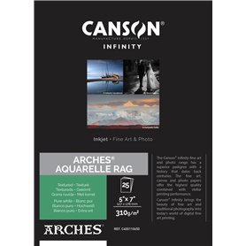 CANSON Infinity ARCHES Aquarelle Rag - Tirage papier Fine Art ARCHES - Boîte de 25 feuilles 12