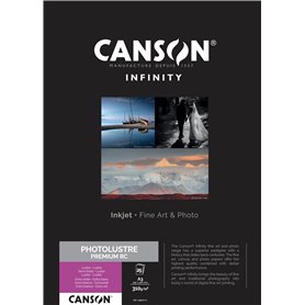 CANSON Infinity - Photolustre Premium RC - Boîte 25 feuilles de papier photo lustré A3 - 310g/m² - Extra blanc
