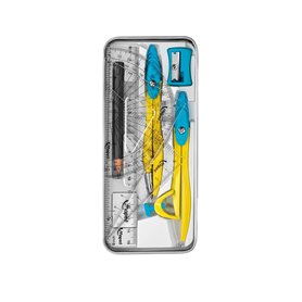 Maped - Coffret Mathset Compas Scolaire Study Pop - Compas Métal Tout en Couleurs - Mini Set de Traçage + Taille-Crayon + Gomme