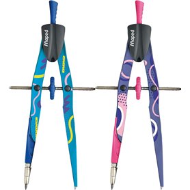 Maped Bow Precision System 291013 Boussole fantaisie Couleurs assorties Violet ou bleu