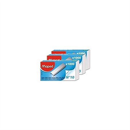 MAPED Lot de 3 Boites de 1000 agrafes No10
