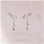 Couleur Argent Mode Fleur Fleurs de Cerisier Conception Dame Femmes Boucles d'oreilles Goutte Bijoux Cadeau