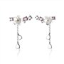 Couleur Argent Mode Fleur Fleurs de Cerisier Conception Dame Femmes Boucles d'oreilles Goutte Bijoux Cadeau