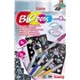 Lansay - BLOPENS - Mes Couleurs Métalliques - 5 Feutres de Coloriage À Souffler Avec 5 Pochoirs Réutilisables - Idée Cadeau Enfa