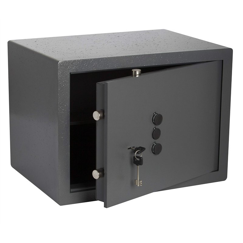 Bricard 82534 Coffre-Fort à Clé + Boutons 36x40x30cm à Poser - 24kg - 19, 7L, Noir