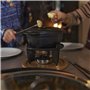 Baumalu 385051 Service à Fondue Fonte Noir avec Plateau en Bois, Métal