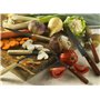 Nogent*** 01210J Lot de 2 Eplucheurs avec 2 Tranchants Lame en INOX 18/8 + Manche en Bois de Charme Merisier