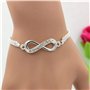 Bracelet Infini plaqué Argent en Alliage de Zinc chaîne Strass Bracelet pour Homme Femme Bijoux de Mode
