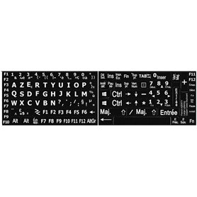 LA CAVERNE D'EABANI - Autocollants Lisibilité Clavier PC Grosses Touches Noir en PVC Compatible Clavier d'ordinateur Portable