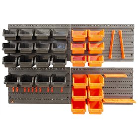 Fischer Darex - Kit de 4 panneaux muraux et accessoires de rangement - Kit de 4 panneaux perforés en plastique 540x 950mm