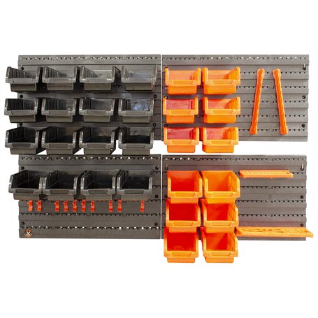 Fischer Darex - Kit de 4 panneaux muraux et accessoires de rangement - Kit de 4 panneaux perforés en plastique 540x 950mm
