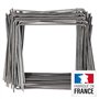 Flandria Lot de 100 Agrafes de paillage Ø3.7mm biseautées acier cranté 20x20x20cm - Fabrication Française