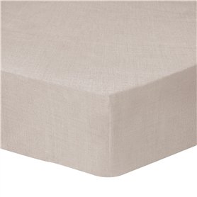 MATT & ROSE Drap Housse 160x200 cm Uni Lin LAVÉ | 1 pièce |100% Lin Lavé | Oeko-TEX | 140g/m² | Naturel