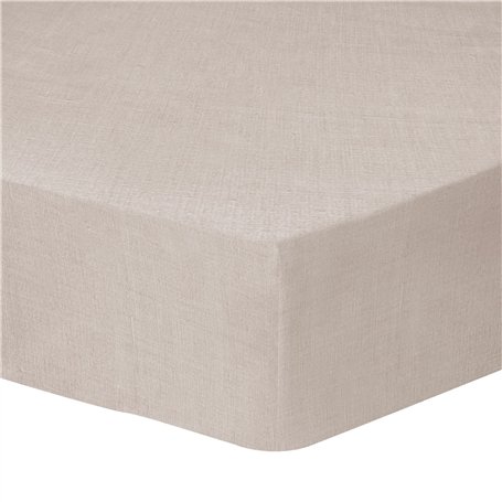 MATT & ROSE Drap Housse 160x200 cm Uni Lin LAVÉ | 1 pièce |100% Lin Lavé | Oeko-TEX | 140g/m² | Naturel