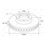 Valeo 197539 Disque de frein Disque de frein huilé 197539 Boîte de 1 disques ventilés Essieu avant [accessoires inclus] Similair