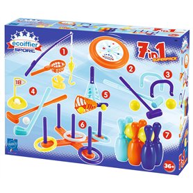 Jouets Ecoiffier Bowling -189 - Pack 7 jeux d'adresse – Jeux de plein air pour enfants – Dès 3 ans – Fabriqué en France L