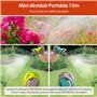 Jardibric - Dévidoir Enrouleur D'arrosage Portable 10m - Choix de Couleurs (Vert Anis ou Taupe Turquoise) - Compact et Pratique 