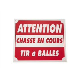Januel - Panneau Attention Chasse en Cours Tir à Balles - Panneau pour Territoire de Chasse - Panneau Chasse en Battue - Panneau