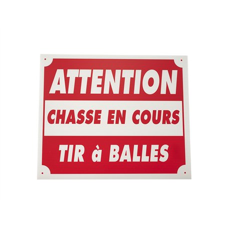 Januel - Panneau Attention Chasse en Cours Tir à Balles - Panneau pour Territoire de Chasse - Panneau Chasse en Battue - Panneau