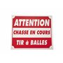 Januel - Panneau Attention Chasse en Cours Tir à Balles - Panneau pour Territoire de Chasse - Panneau Chasse en Battue - Panneau