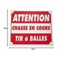 Januel - Panneau Attention Chasse en Cours Tir à Balles - Panneau pour Territoire de Chasse - Panneau Chasse en Battue - Panneau