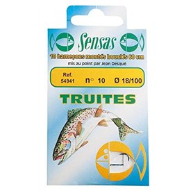 POCHETTE 10 HAMECONS MONTES TRUITES 8/20 - SENSAS