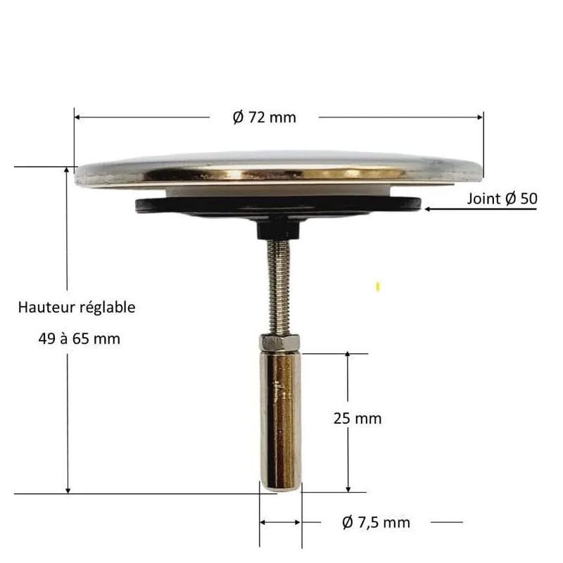 Image secondaire de Nicoll - Clapet INOX diamètre 70 mm pour vidage Baignoire - NICCL0411916