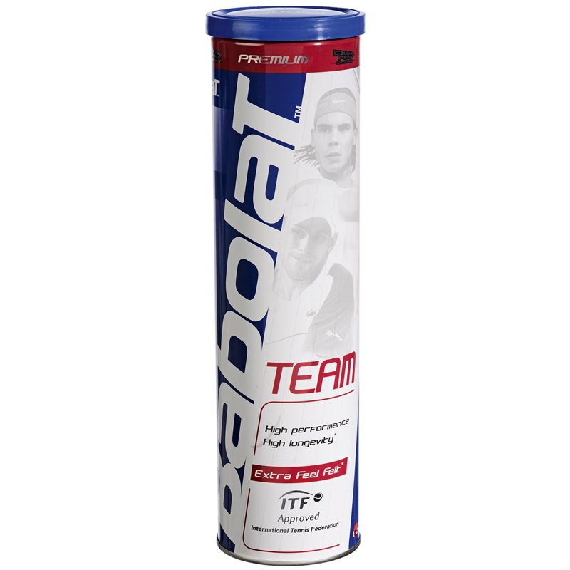 Babolat Team, Tube de 4 Balles de Tennis
