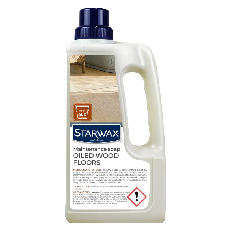 Starwax Savon d'entretien parquets huilés - Le bidon de 1L