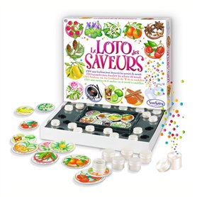SentoSphère - LE LOTO DES SAVEURS - Jeu Sensoriel - 1200 Mini bonbons pour découvrir les saveurs du monde - A partir de 7 ans -