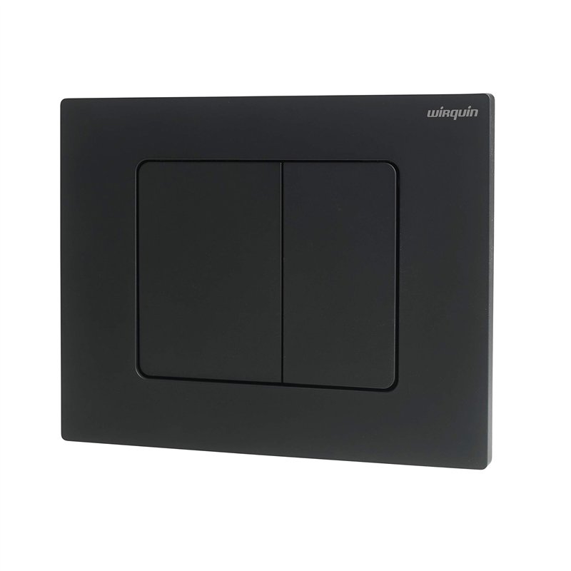 Wirquin 55722890 Plaque de commande wc suspendu double chasse Square noire compatible avec les bâti-supports Wirquin Lineo et Sm