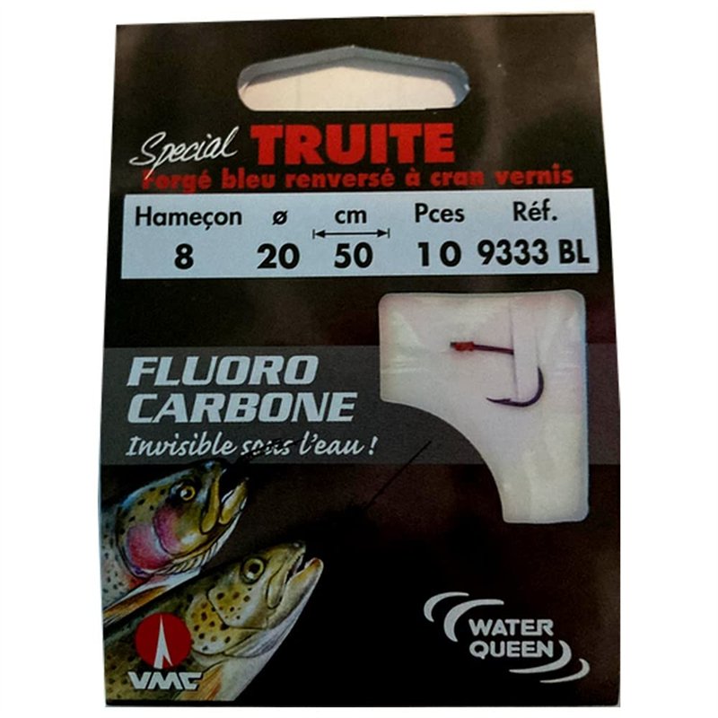 RAGOT VMC Hameçon Truite Bleu Fil Fluorocarbone N°8 fil Ø 20/100