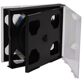 Dragon Trading Lot de 10 boîtes de rangement pour 6 disques CD/DVD/Blu-Ray 25 mm d'épaisseur Pour 6 disques avec espace pour ins