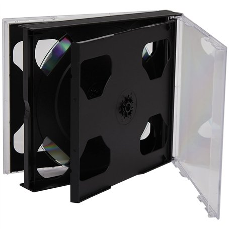 Dragon Trading Lot de 10 boîtes de rangement pour 6 disques CD/DVD/Blu-Ray 25 mm d'épaisseur Pour 6 disques avec espace pour ins