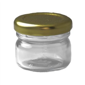 Bouchonnerie Jocondienne 677 Pack de 24 Confituriers + Couvercle Verre Transparent et Doré 15 x 19 x 8 cm 30 ML