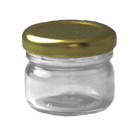 Bouchonnerie Jocondienne 677 Pack de 24 Confituriers + Couvercle Verre Transparent et Doré 15 x 19 x 8 cm 30 ML