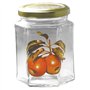 Bouchonnerie Jocondienne 629po mme Hexa Pomme Pack de 3 Confituriers + Couvercle Verre Transparent et Doré/Or 9 x 28