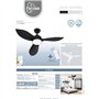 CORSICA Noir- Ventilateur de plafond Ø116cm 70W + éclairage LED
