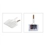 RUECAB - Grille de Barbecue Double Quadrillé Inox Poignée Bois Argent , 22 x 34 cm