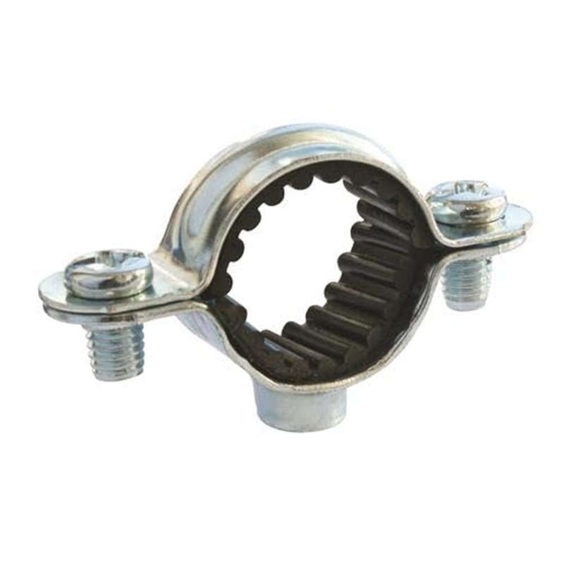 Image secondaire de SOMATHERM FOR YOU, Collier de fixation isophonique en acier nickelé pour tube Ø20 mm - Sachet de 5 pièces - Réduit la transmission