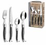LOU LAGUIOLE - Valisette avec 24 couverts de table pour 6 personnes - Tradition - Acier inoxydable 18/0
