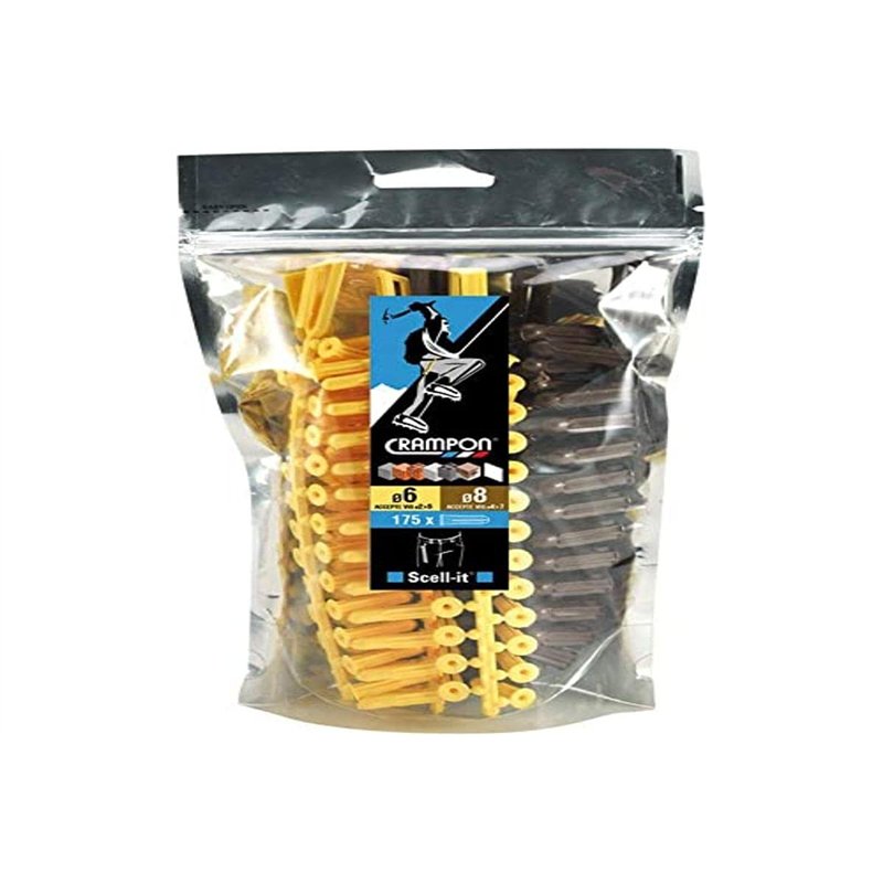 Crampon Boîte de 175 Chevilles, Jaune/Marron CRMIX-MEGA 2 à 4 mm