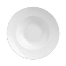 Secret de gourmet - Lot de 6 grandes assiettes en céramique blanche pour pâtes - D 27 cm - Moderne