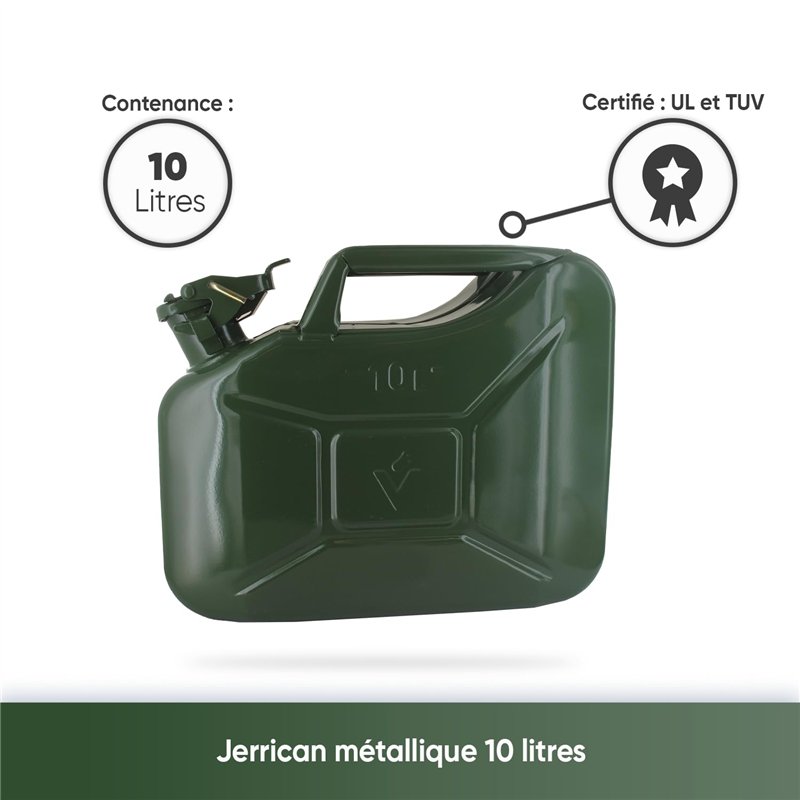 Image secondaire de Greenstar Jerrican 10L - Jerrican Métal - Verrouillage à Goupille - Traitement Intérieur Antirouille - Norme UN Transport de Mat