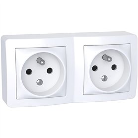Schneider Electric - Alréa double prise de courant 2P + T connexion à vis