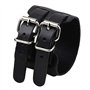 ZENSE - Bracelet de force noir en cuir pour homme avec double lanières ZB0265