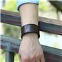 ZENSE - Bracelet force homme biker ou motard en cuir ajustable marron ZB0326